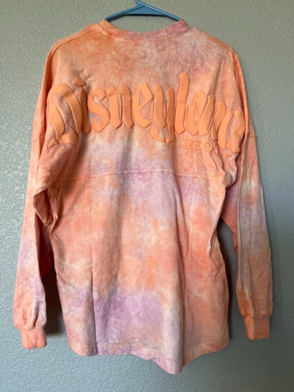 Disneyland Resort Peach Tie-Dye Spirit Long Sleeve Jersey Size Small